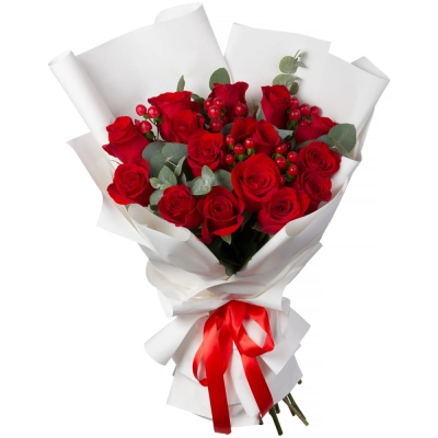Букет «История любви» – 15 красных роз для вашей прекрасной истории Знаменск Астраханская область