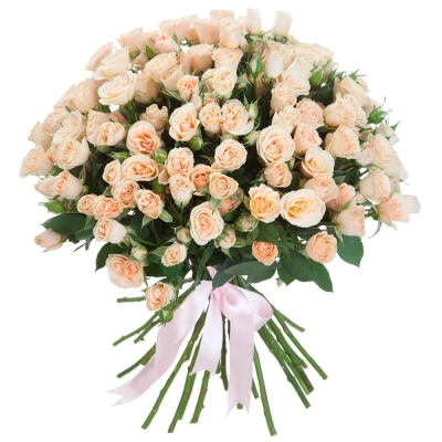 Нежный букет из персиковых кустовых роз – воплощение изысканности Знаменск Астраханская область