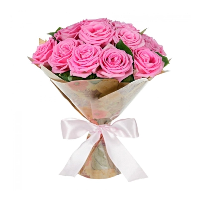 Букет из розовых роз с рускусом – нежность в каждом лепестке Знаменск Астраханская область Букет из розовых роз с рускусом – нежность в каждом лепестке Знаменск Астраханская область