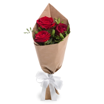 Букет из 3 красных роз – символ любви и нежности Знаменск Астраханская область