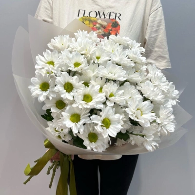 Букет «Летнее настроение» – свежесть белых хризантем Знаменск Астраханская область